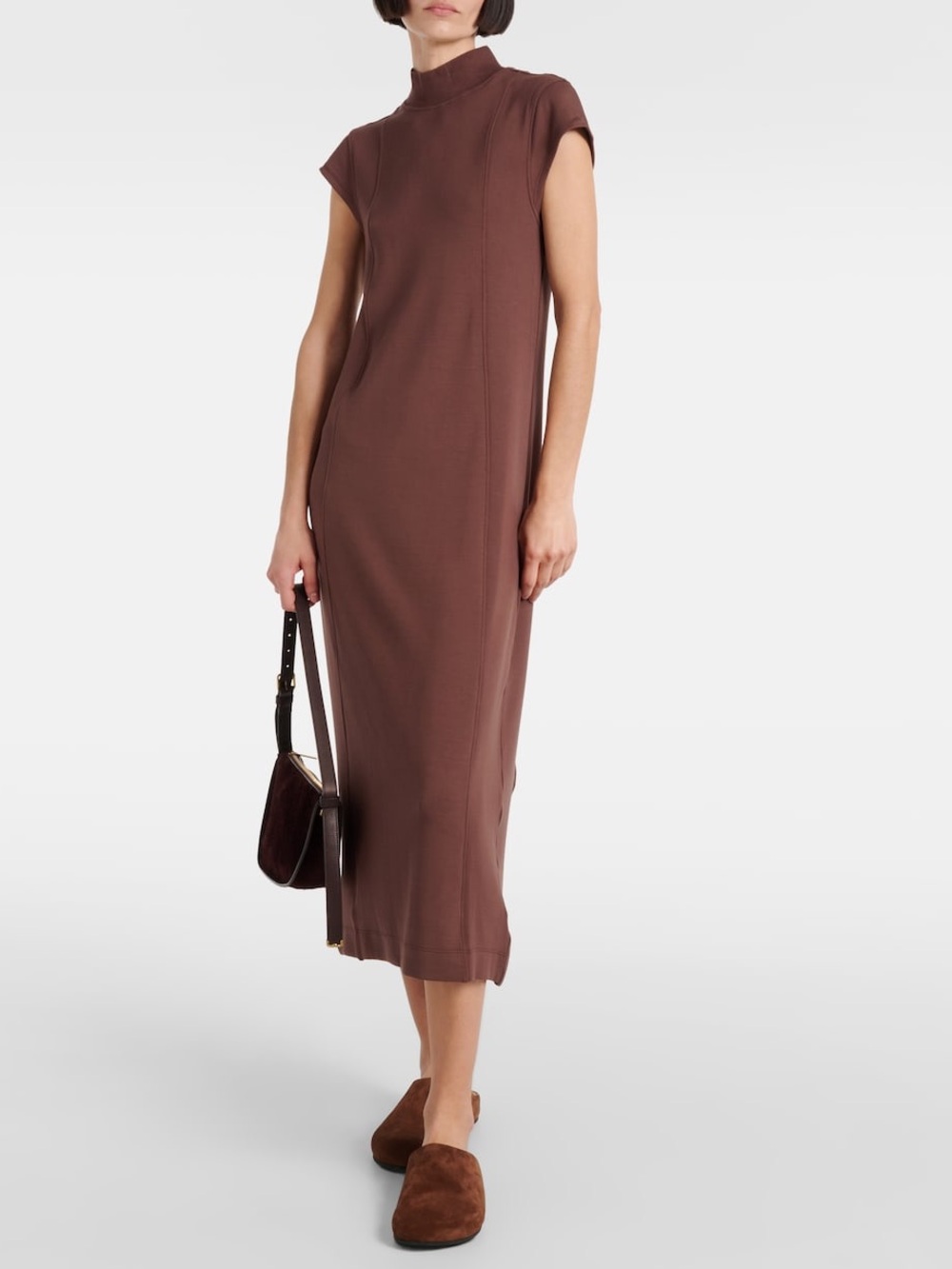 VARLEY Taunton Midi Dress Brown Color Size Small